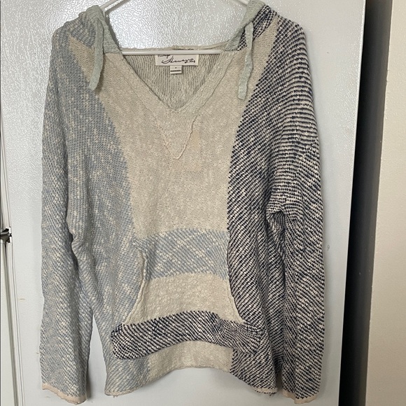 Vintage Havana Sweaters - Vintage Havana Small NWT Birdcage Stone Harbor Tricolor Knit Hoodie‎ 100% Cotton